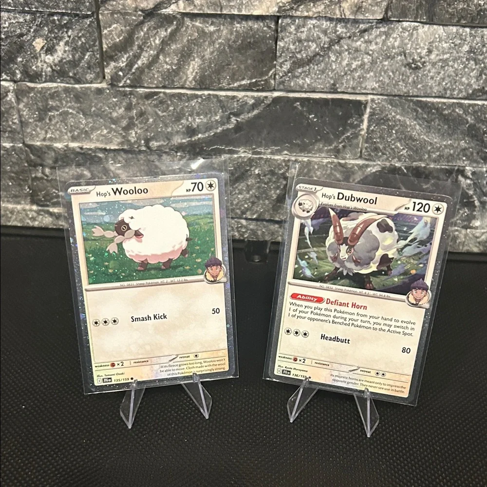 Pokemon Wooloo and Dubwool Promo Cosmos Holo cards from Journey‎ Together Set